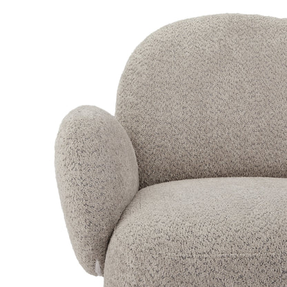 Accent Chair Swivel 360 Degree Fabric Gray Metal Frame 35x35x32 In