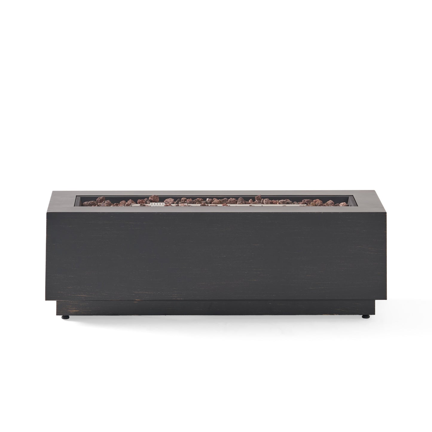 Modern 40 in Outdoor Iron Propane Fire Pit, 50,000 BTU, Sleek Design, Dark Brown