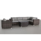 7pc Outdoor Wicker Sectional Set Brown Gray