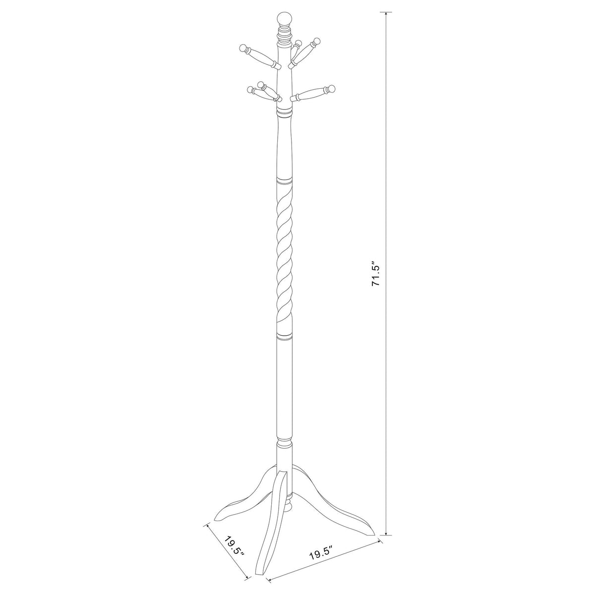 Riona 6 Hook Freestanding Wood Coat Rack Hat Hanger Merlot