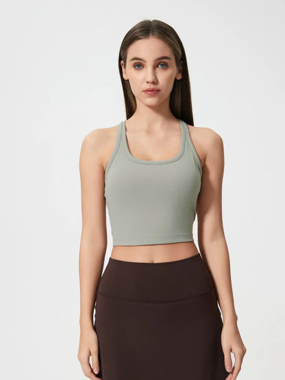 Millennia Scoop Neck Active Tank with Detachable Chest Pads