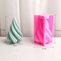 Large Rotary Cone Candle Mold DIY Christmas Tree Geometric Striped Soap Aromatherapy Resin Plaster Making Mould Home Decor Gift