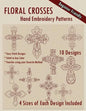 Floral Crosses Hand Embroidery Patterns - Paperback