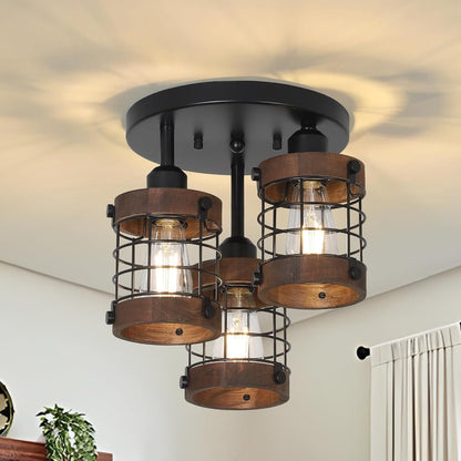 Semi Flush Mount Ceiling Light 3-Light Farmhouse Chandelier Fixtures
