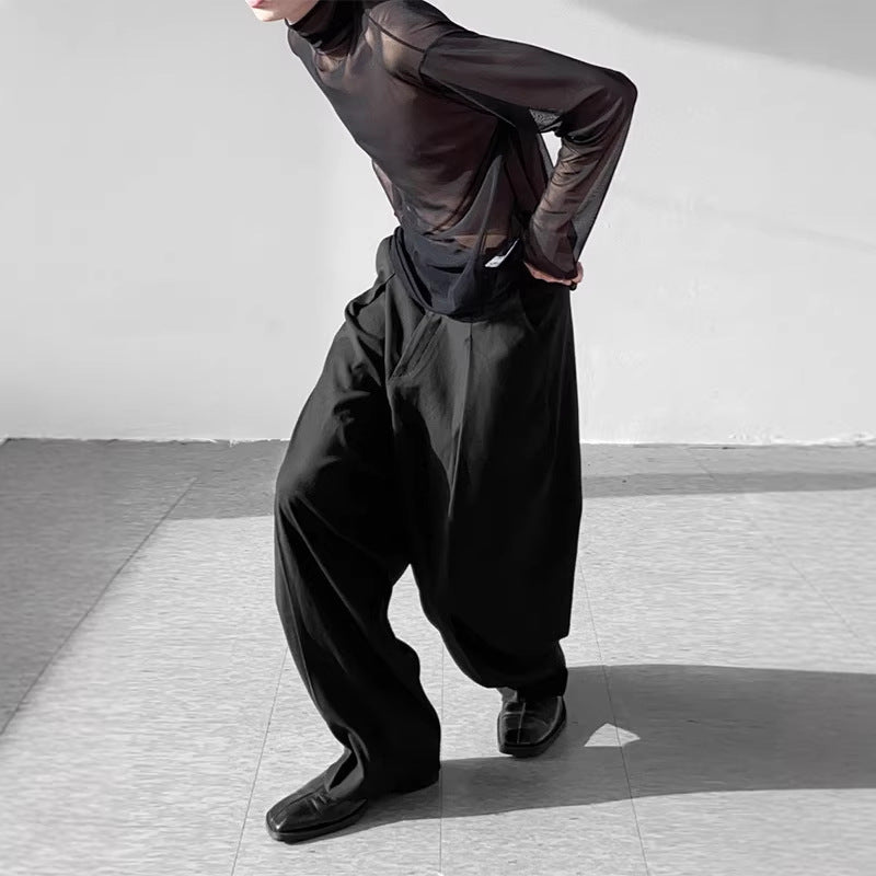 Mens Sun-Protective Hollowed-Out Long-Sleeve Mesh Top