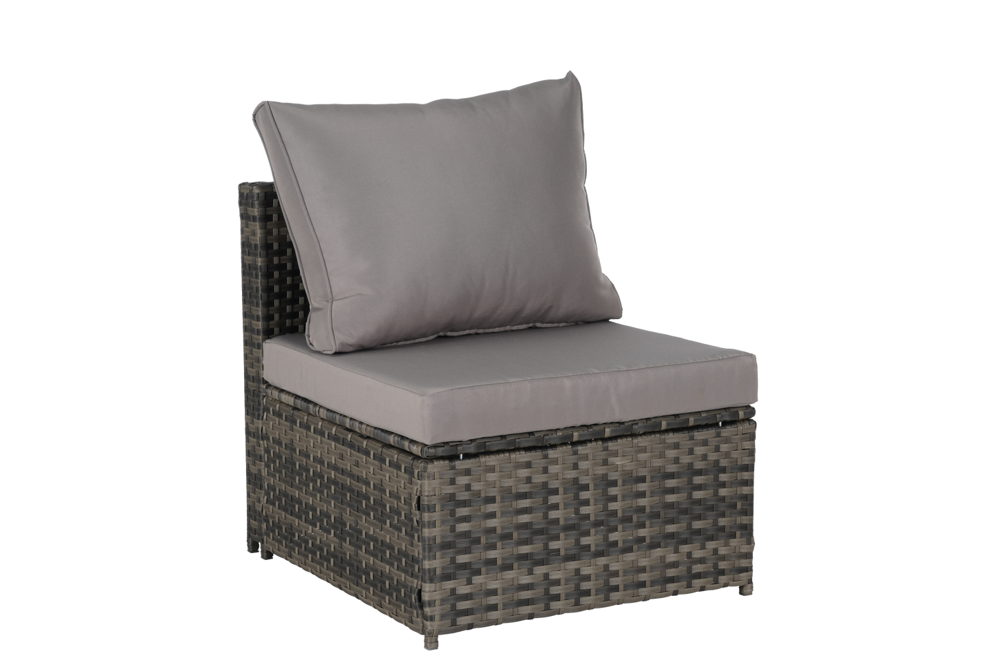 Outdoor Sectional Set PE Rattan Steel Dark Gray L-Shape 6 Piece Seats 8