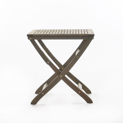 Outdoor Bistro Table Folding Acacia Wood Gray 25.5