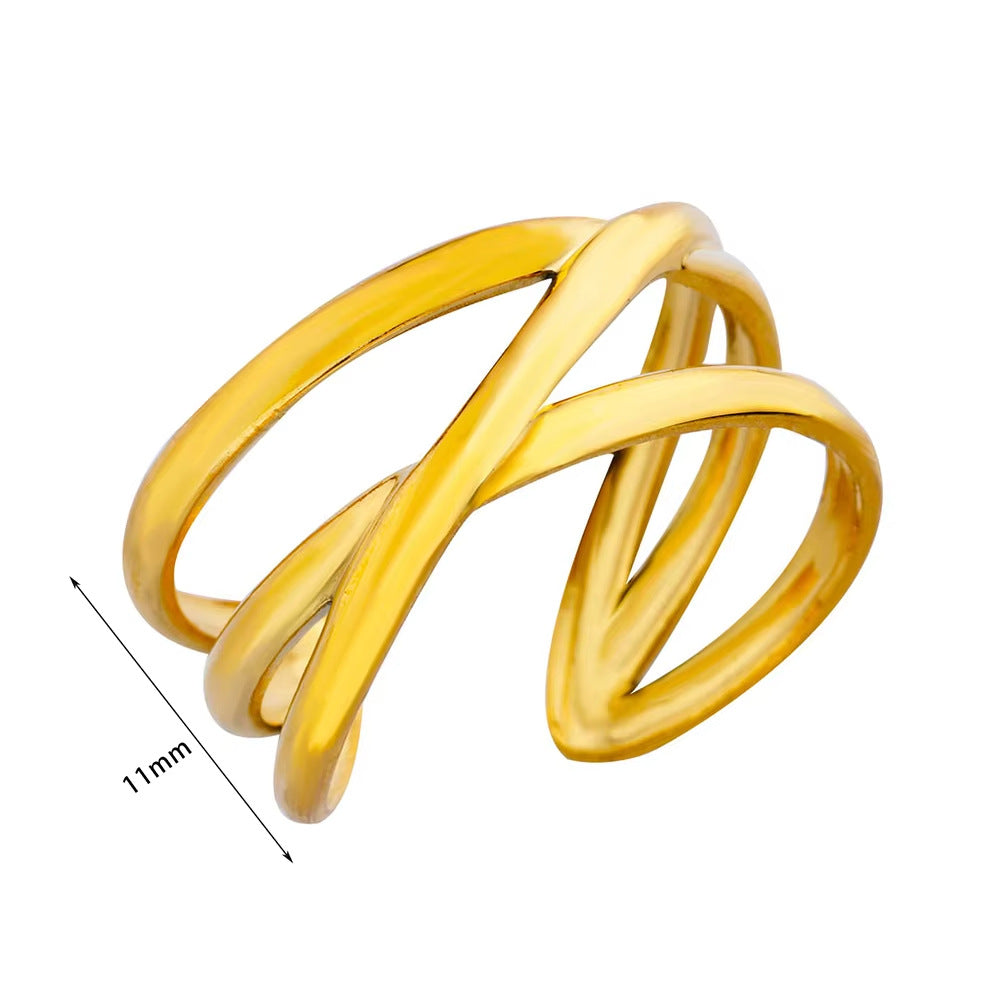 Geometric Stainless Steel Ring For Women