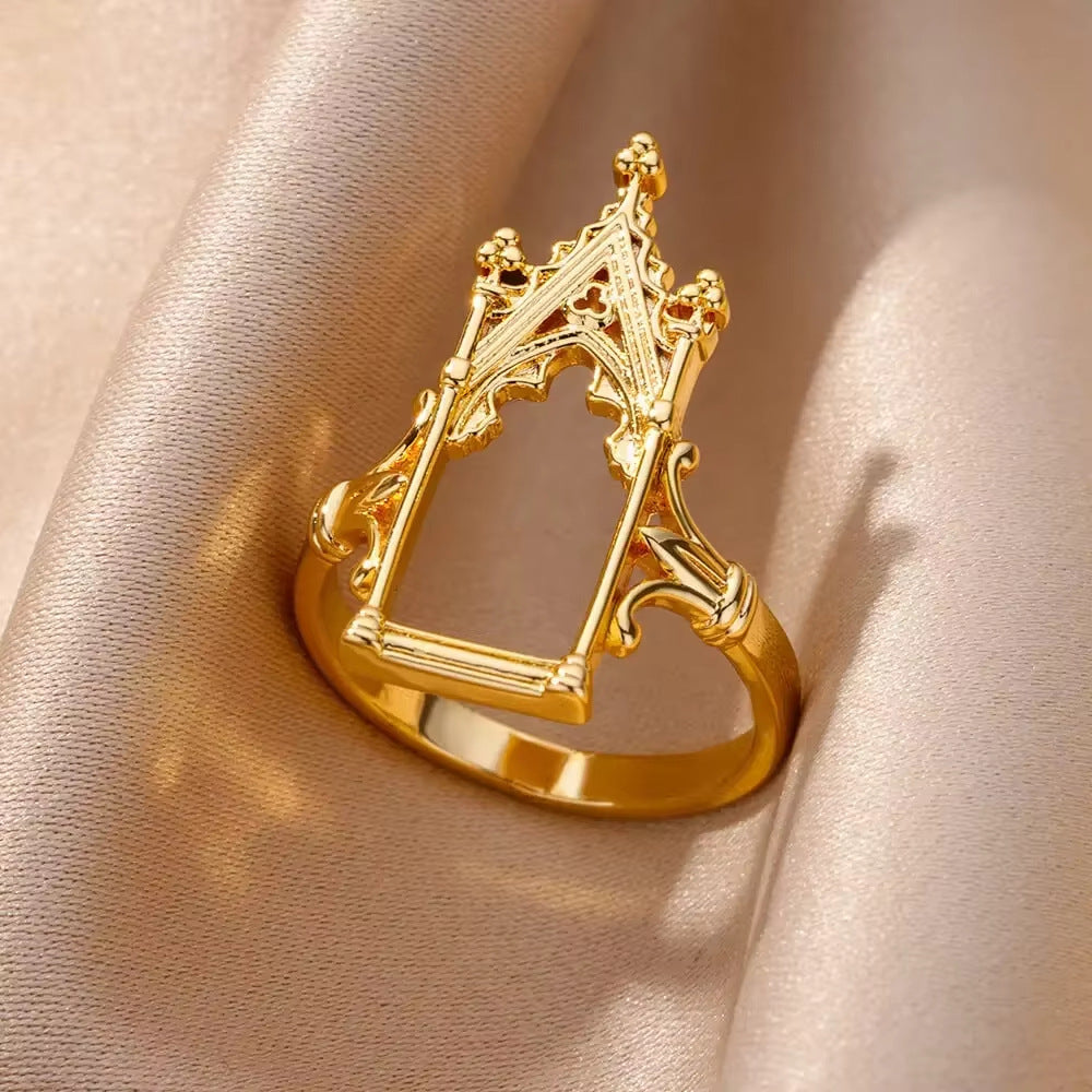 Geometric Stainless Steel Ring For Women