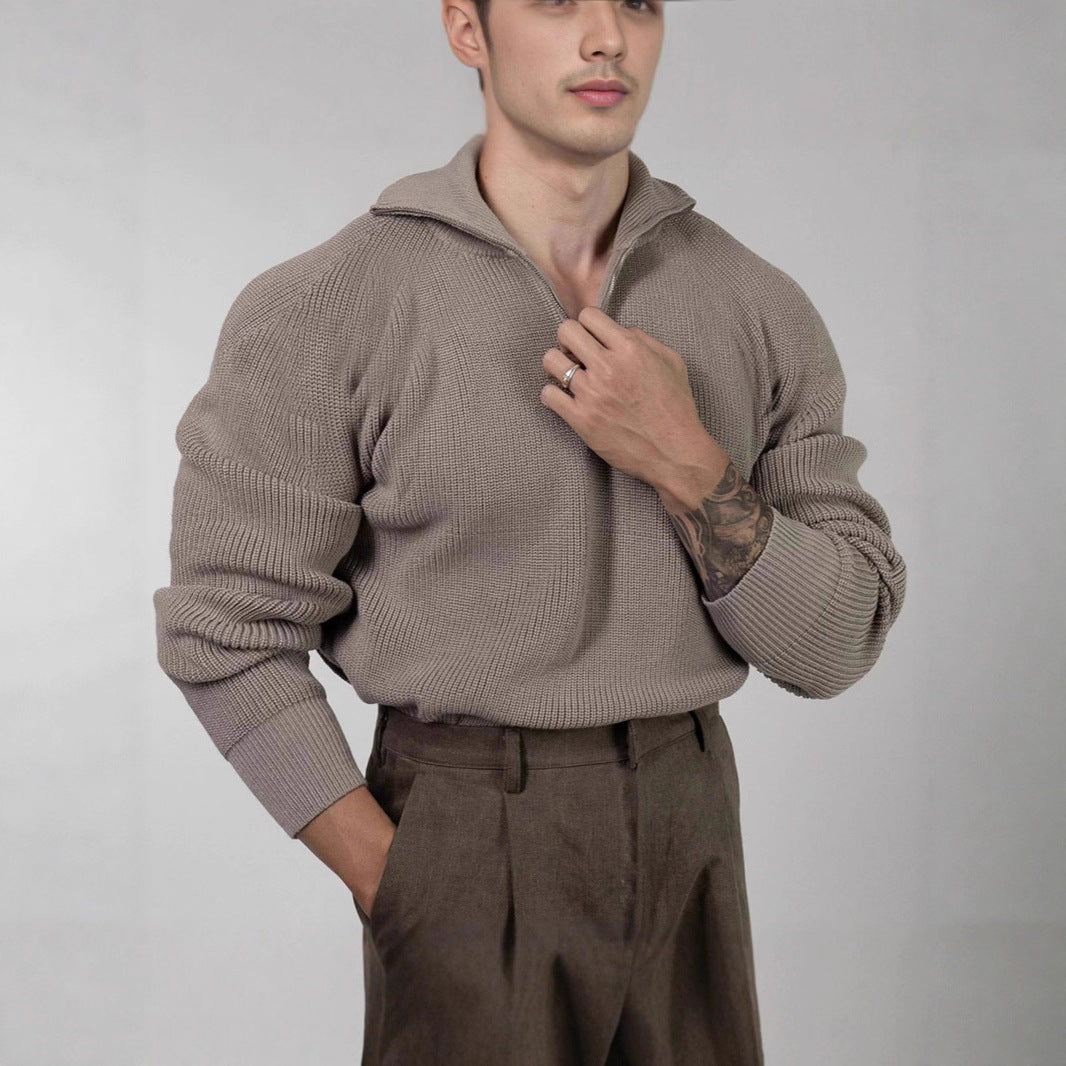 Mens Pullover Hoodie Wool Sweater Coat