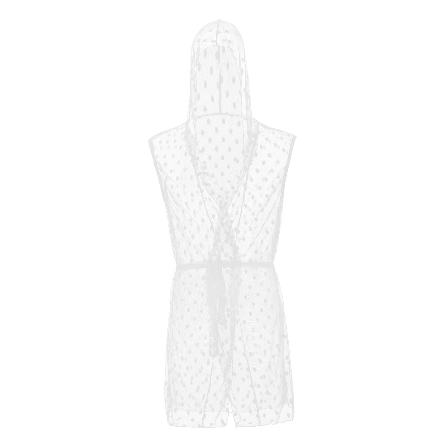 Men's Transparent Fashion Lace Mesh Bathrobe