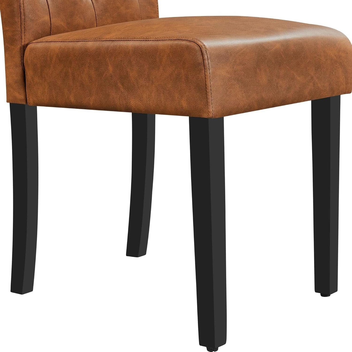 High Back Dining Chairs Set of 2 Retro Brown Parsons