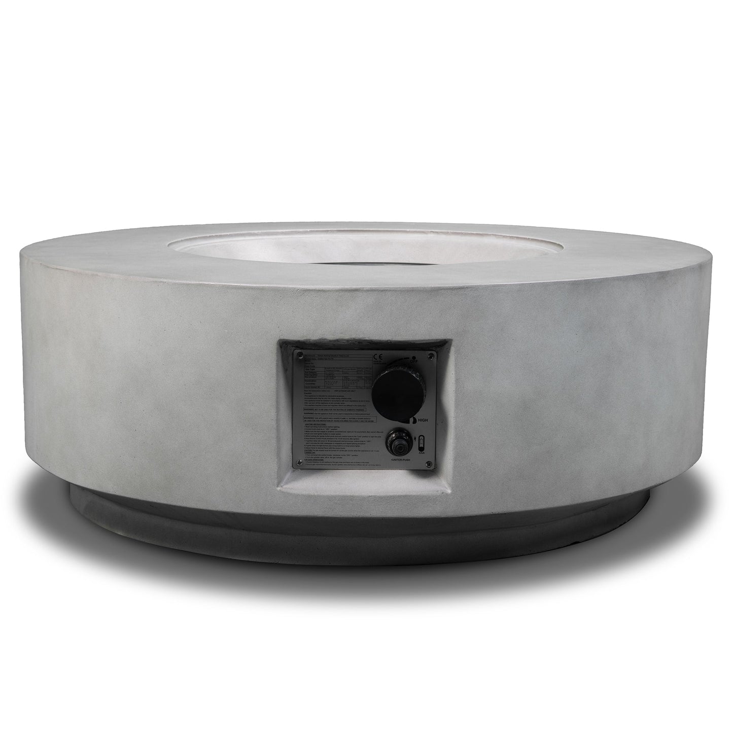 50000 BTU Propane Round Fire Pit 30" Concrete Gray Lava Rocks