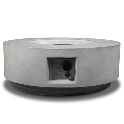 50000 BTU Propane Round Fire Pit 30" Concrete Gray Lava Rocks