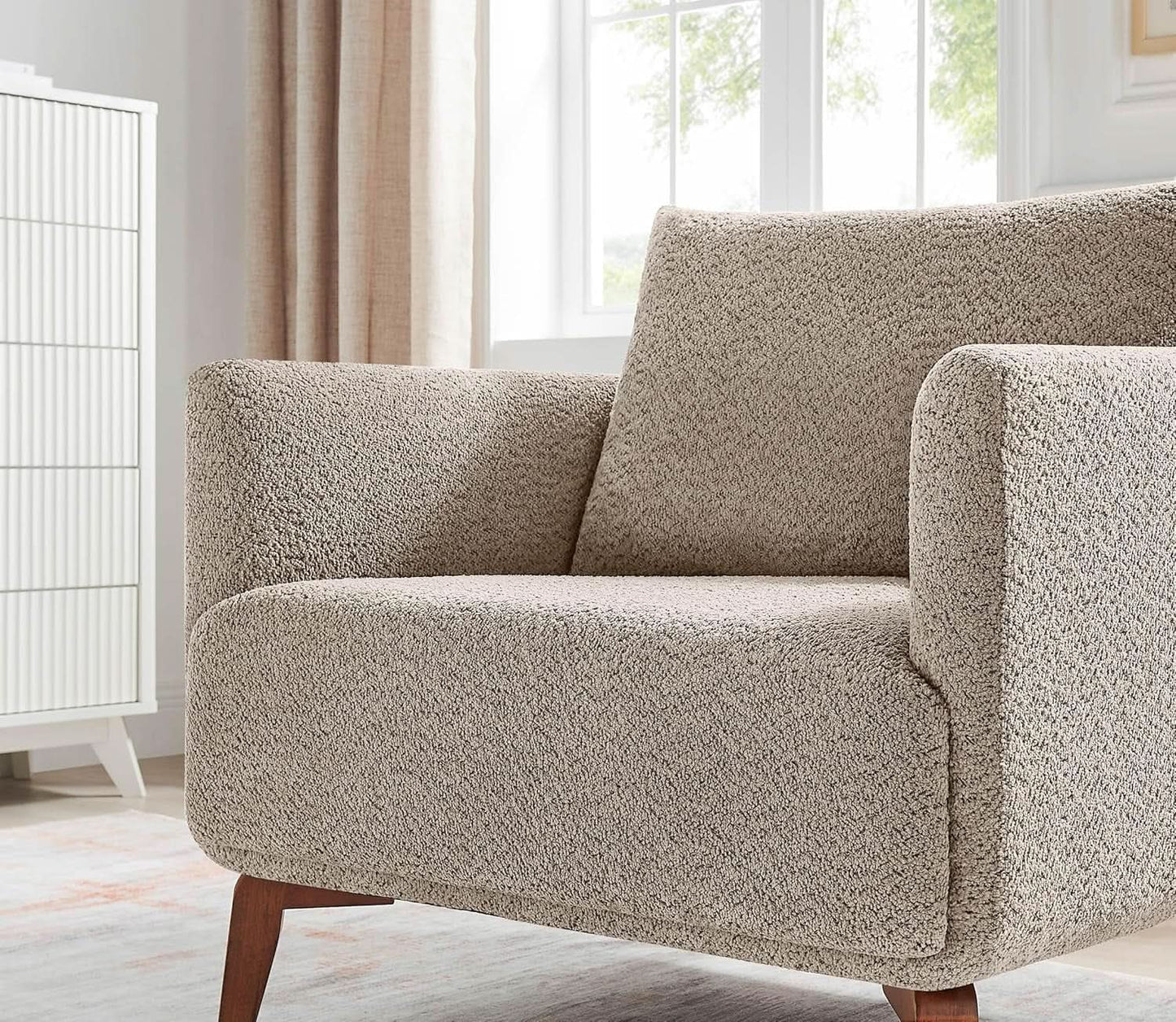 Oversized Camel Upholstered Accent Chair Living Room