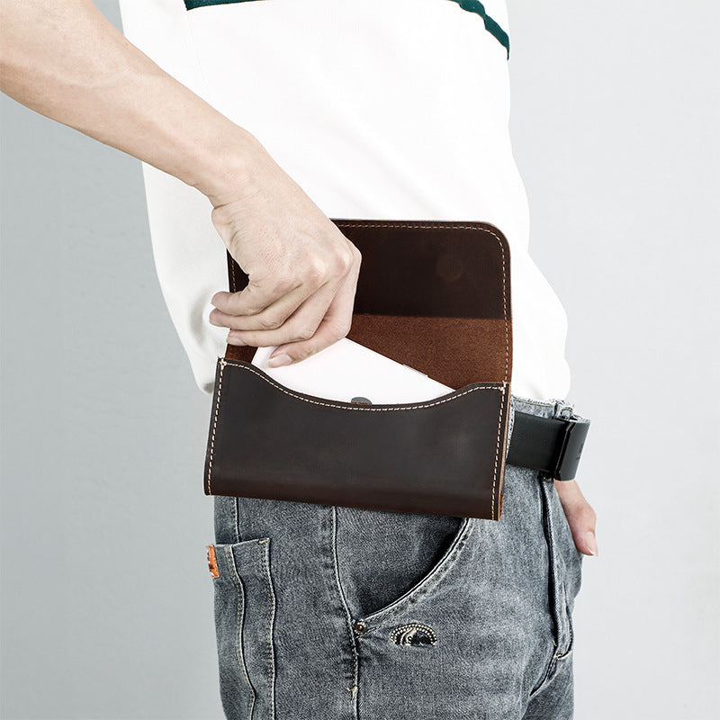 Genuine Leather Mens Cowhide Durable Work Belt-Powered Bag