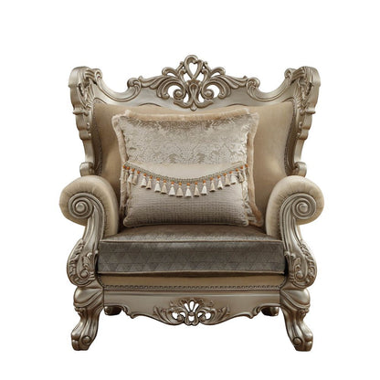Ranita - Chair With 2 Pillows - Fabric & Champagne