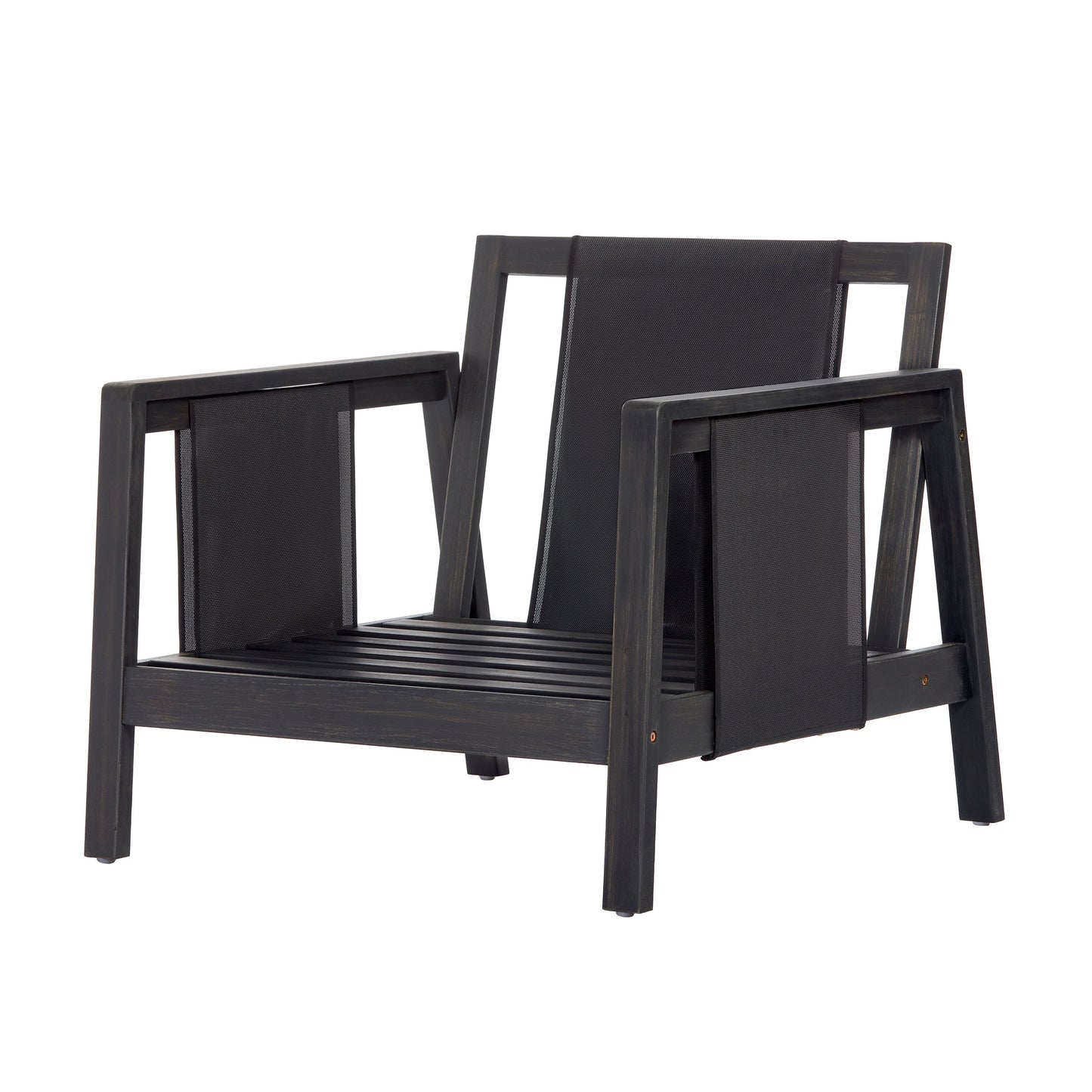 Outdoor Sofa Set Acacia Wood Textilene 4 Piece Gray White Seats 4