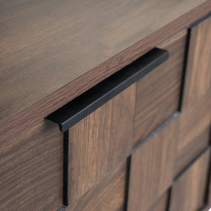 TV Stand Mid-Century Walnut MDF Soft-Close Doors Fits 85 In TV 78.7 In
