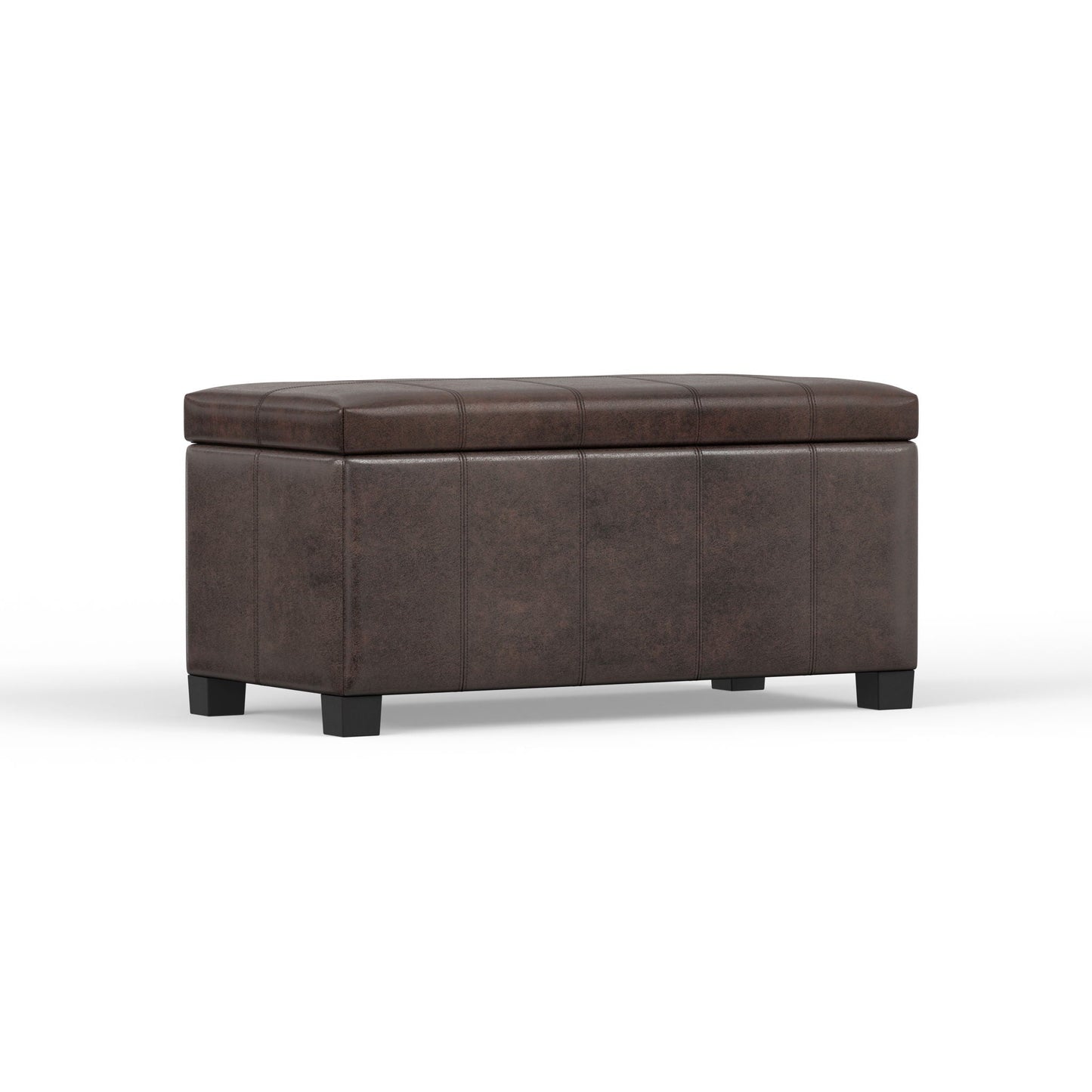 Dover - Storage Ottoman Bench - Distressed Brown