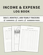 Income and Expense Log Book: Accounting and Bookkeeping Ledger Book for Daily, Monthly, and Yearly Tracking for Personal Finance and Small Business (S - Paperback