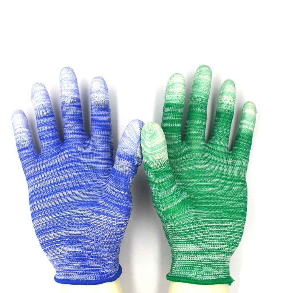 Labor Protection Colored Nylon PU-coated Safety Gloves
