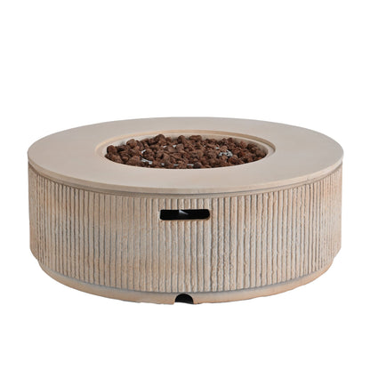 Fire Pit Propane Round MGO 50000 BTU with Tank Cover Table 38.19 In