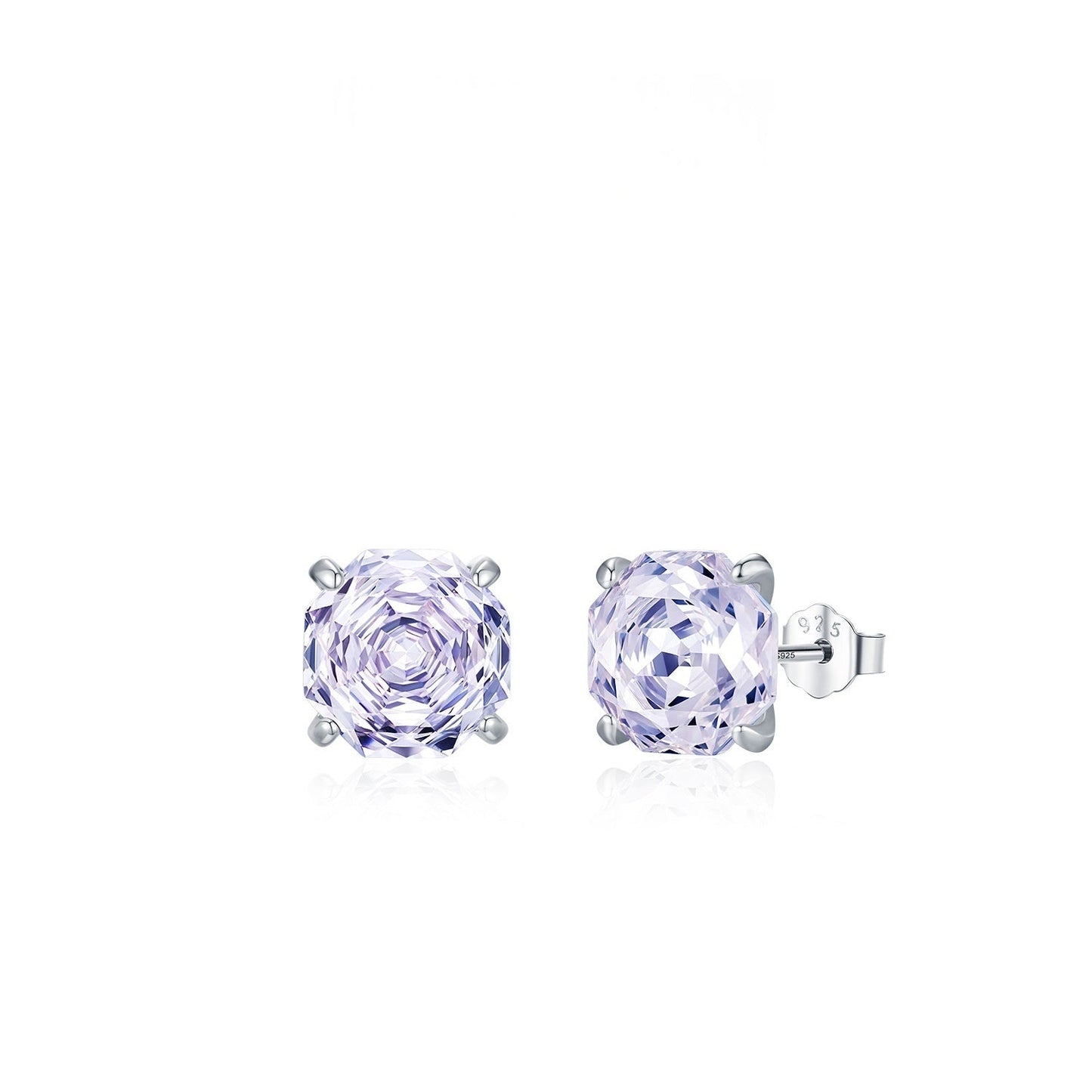 Basic Rose-cut Sparkling Diamond Stud Earrings Unisex Accessory