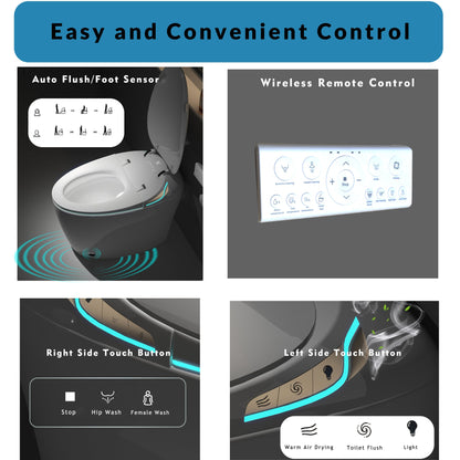 Unique Smart Toilet with Bidet Built In, Intelligent One Piece Toilet For Mod...