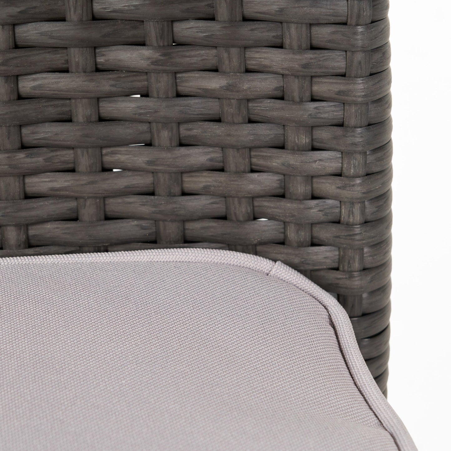 6 Pcs Outdoor Acacia Wood Dining Set with PE Rattan Stacking Chair, Grey
