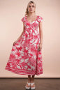 VERY J Tropical Printed Midi Summer Boho Dress