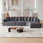 Cloud Sectional Sofa 131" Gray Chenille 3-Seat Right Chaise
