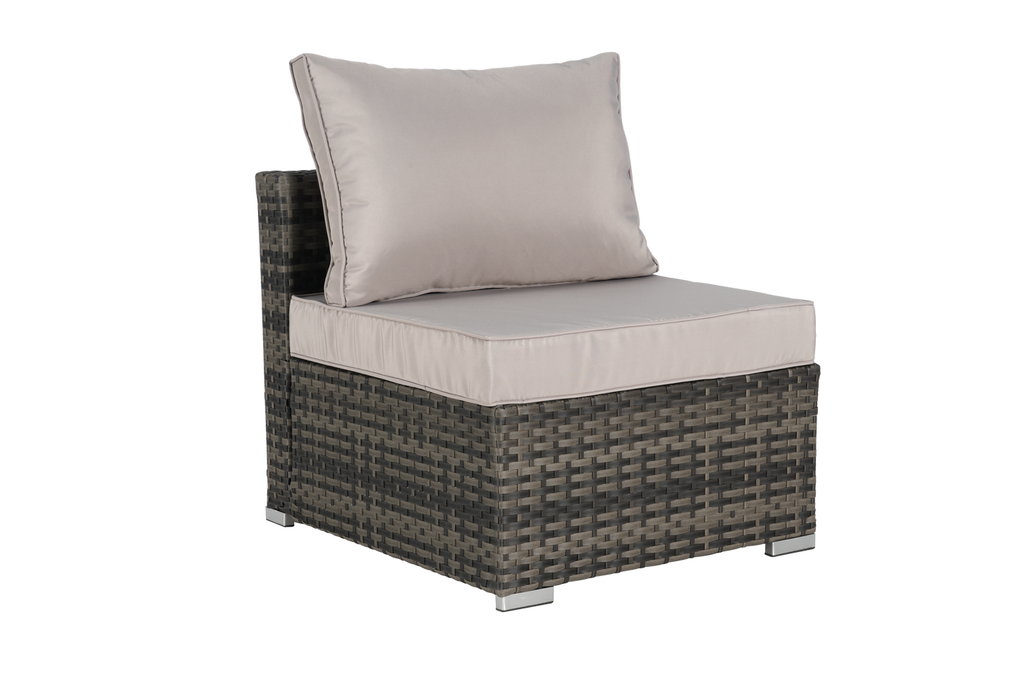 Outdoor Sectional Set PE Rattan 8 Piece Light Gray