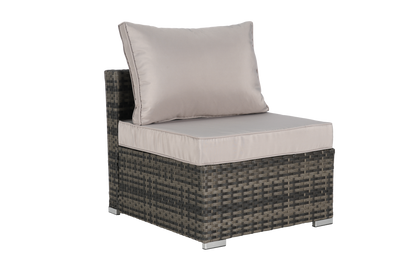 Outdoor Sectional Set PE Rattan 8 Piece Light Gray