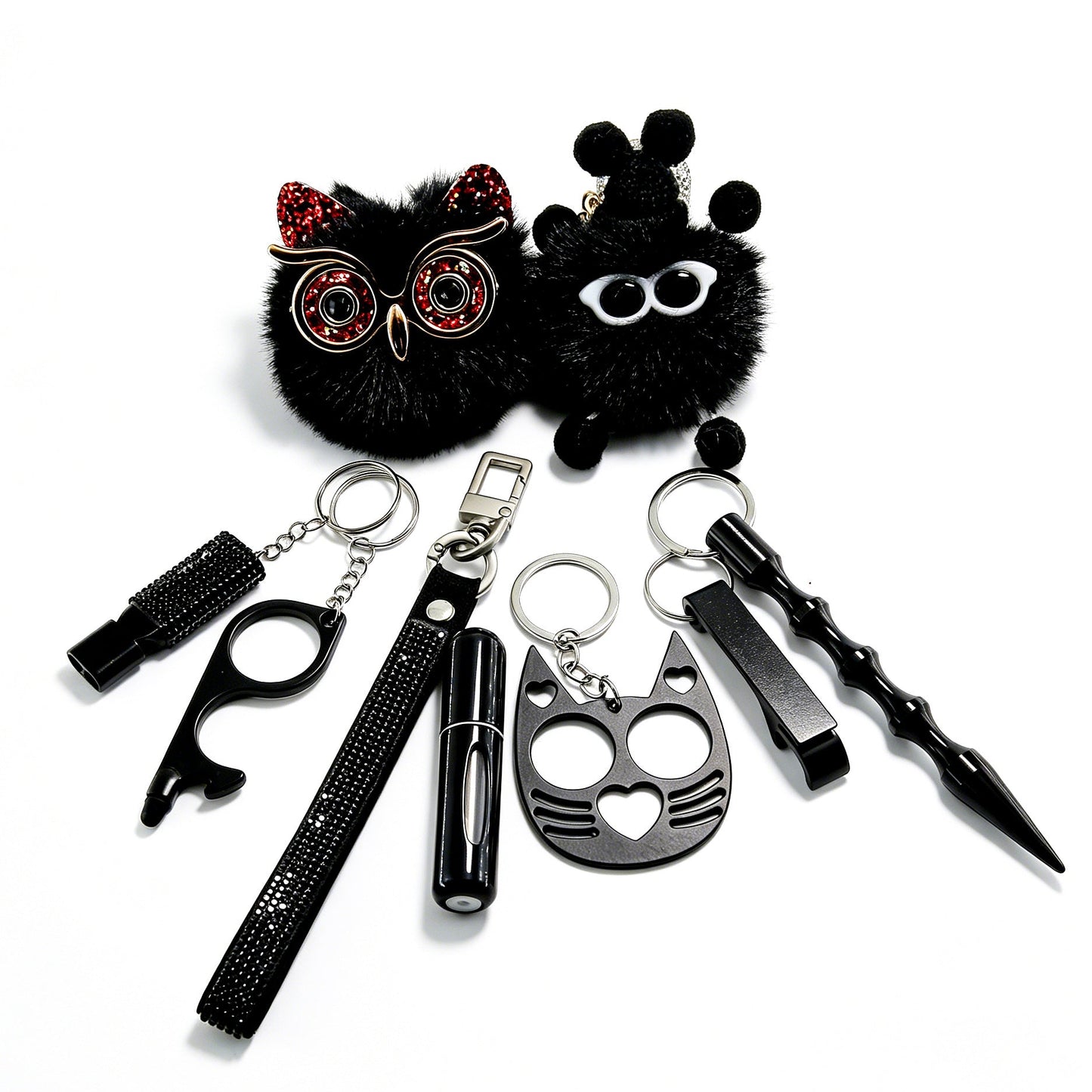 Ins Little Coal Ball Self-defense Keychain