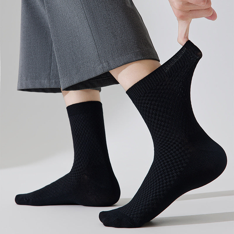 Mens Casual Soft And Breathable Mid-calf Socks