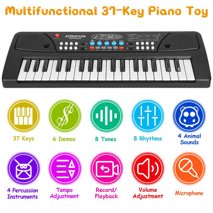 37-Key Electronic Keyboard with Microphone for Kids