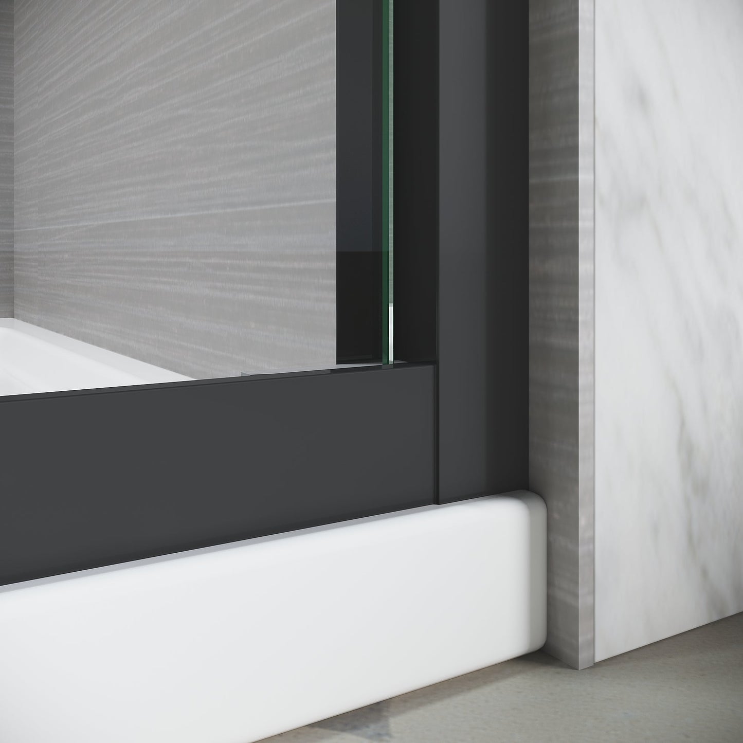 Sliding Shower Glass Door 56-60 in. W x 72 in. H, Adjustable Semi Frameless S