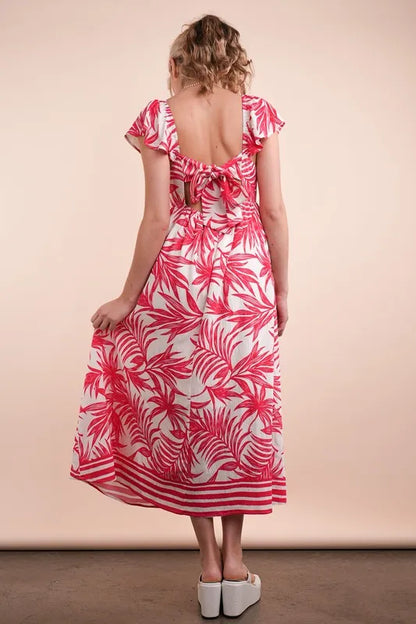 VERY J Tropical Printed Midi Summer Boho Dress