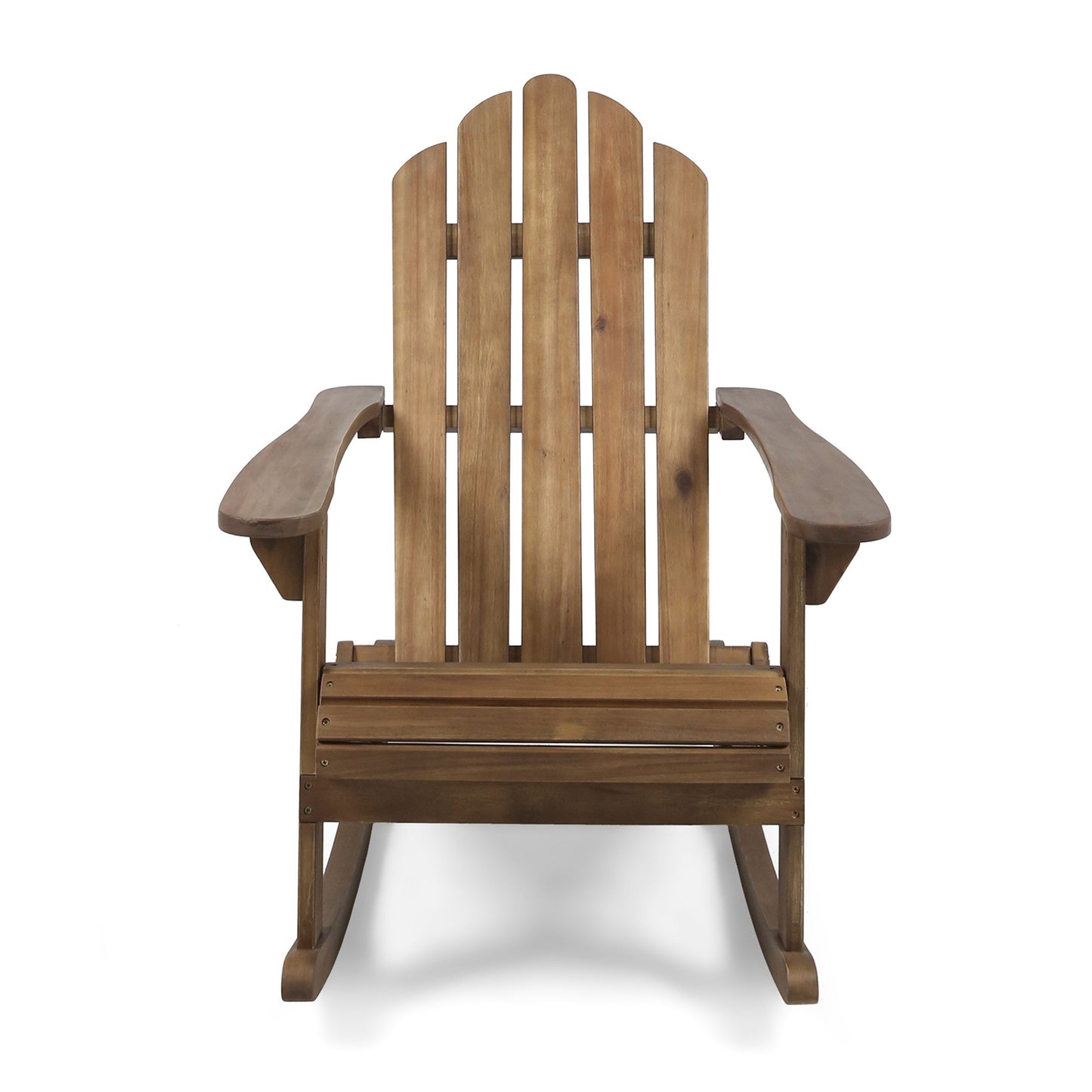 Acacia Wood Adirondack Rocking Chair Dark Brown 28.5x36