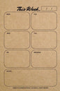 Weekly Planner Notepad: Kraft Brown, Daily Planning Pad for Organizing, Tasks, Goals, Schedule - Paperback