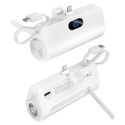 Mini Portable Power Bank With Built-in Cable