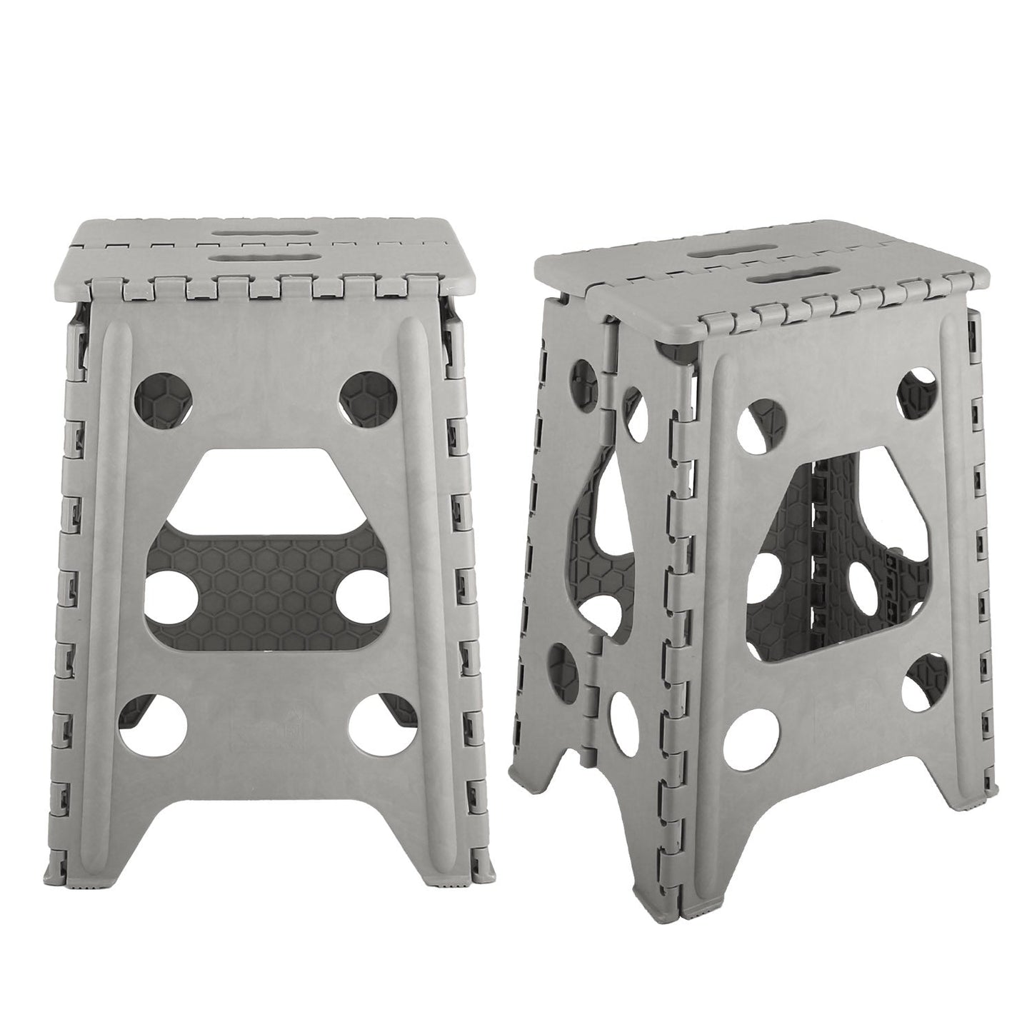 2 Pack 17.91In High Step Stool Folding Stepping Stool Lightweight Plastic Step Stool with Handle Non-slip for Kitchen Bathroom