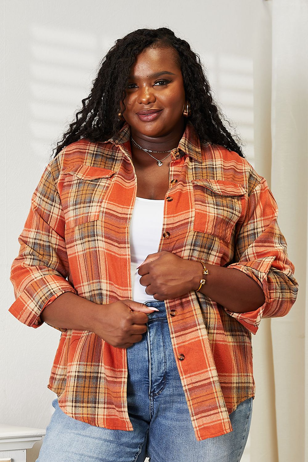Oversized Plaid Shirt Women