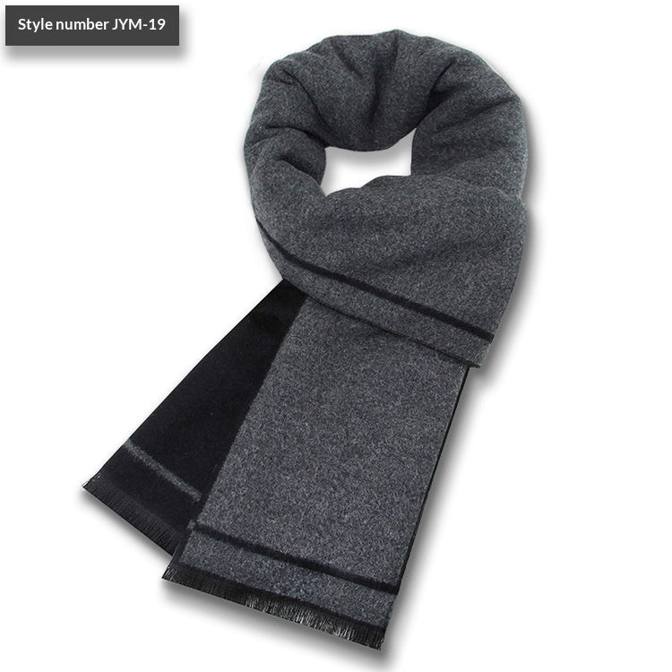 Mens Wool-Blend Plaid Scarf Winter Warmth & Extra Thickness