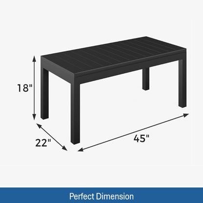 Outdoor Patio Set Aluminum Black Light Gray 4 Piece Seats 5