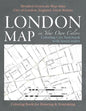 London Map in Your Own Colors - Coloring City Notebook with Street Index - Detailed Grayscale Map Atlas City of London, England, Great Britain Colorin - Paperback