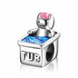 S925 Sterling Silver Beaded Toilet Bath Box Decadent Cat Bracelet Diy Accessories Beads