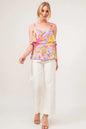 And The Why Square Neck Tiered Paisley Printed Top
