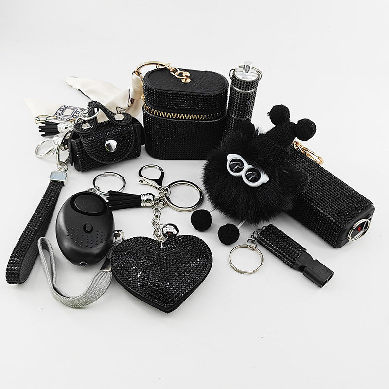 8-piece Heart-shaped Keychain Charm Set In Red Packaging